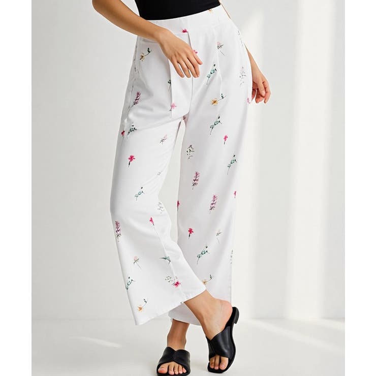 花柄ワイドパンツ  レディース 春 夏 秋 M | aquagarage | 詳細画像3 