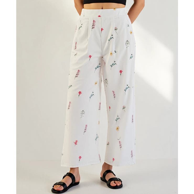 花柄ワイドパンツ  レディース 春 夏 秋 M | aquagarage | 詳細画像4 