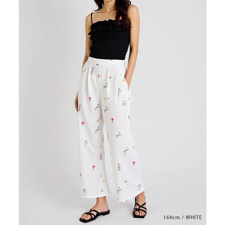 花柄ワイドパンツ  レディース 春 夏 秋 M | aquagarage | 詳細画像5 