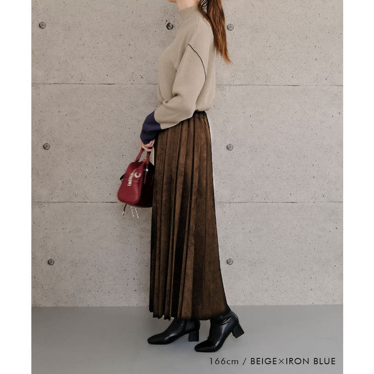 ボトルネック配色リブニットトップス  春 秋  冬 M レディース | aquagarage | 詳細画像15 