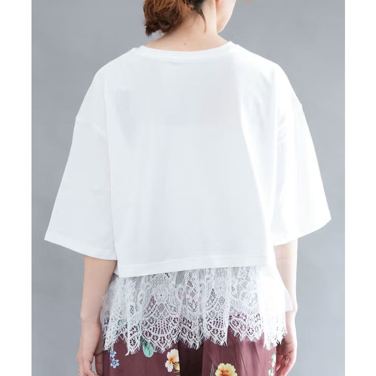 裾レースドッキングTシャツ  夏  M | aquagarage | 詳細画像6 