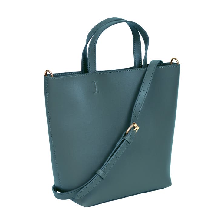 ブルーグリーン | 見た目以上に荷物が収納できるグランミディショルダーバッグ | aquagarage