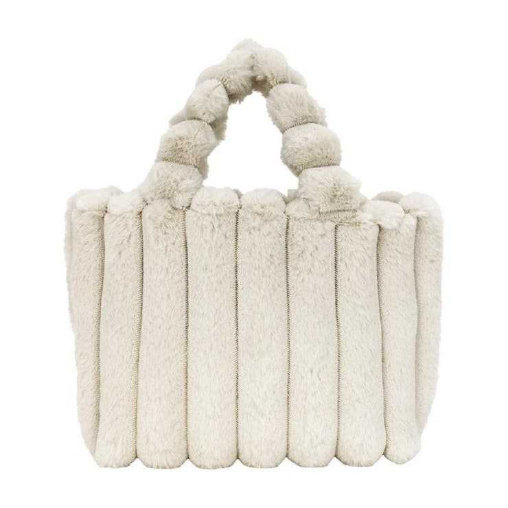 アイボリー | ストライプファープチトートバッグ | aquagarage