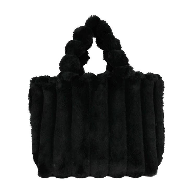 ブラック | ストライプファープチトートバッグ | aquagarage