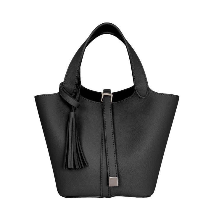 ブラック | タッセル付きトートバッグ レディース | aquagarage