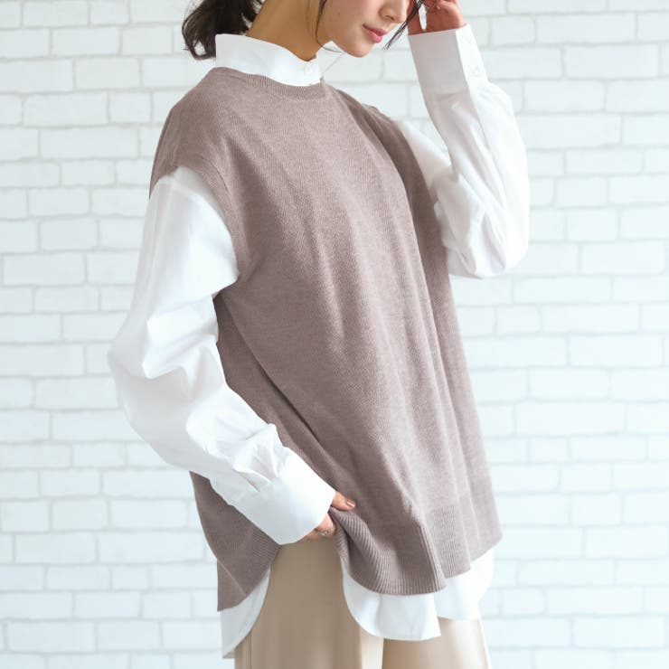 コーデの幅が広がる優秀アイテム!バックスリットニットベスト | aquagarage | 詳細画像2 