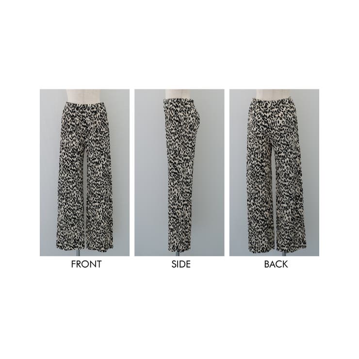 やわらかく、落ち感のあるカットソー生地のレオパード柄プリーツパンツ | aquagarage | 詳細画像5 