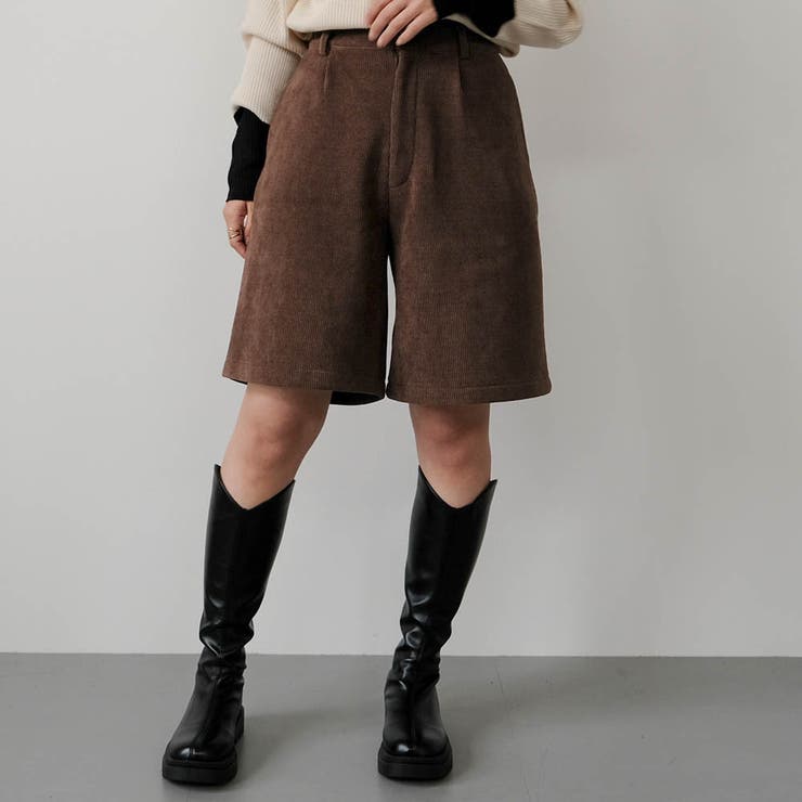 ブラウン | コーデュロイハーフパンツ  レディース 春 秋  冬 M | aquagarage