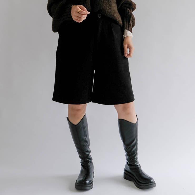 ブラック | コーデュロイハーフパンツ  レディース 春 秋  冬 M | aquagarage