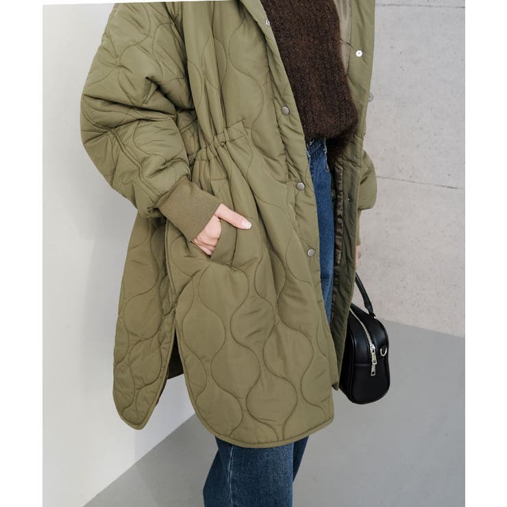 ウエストドロストキルティングコート 秋 冬 M | aquagarage | 詳細画像13 