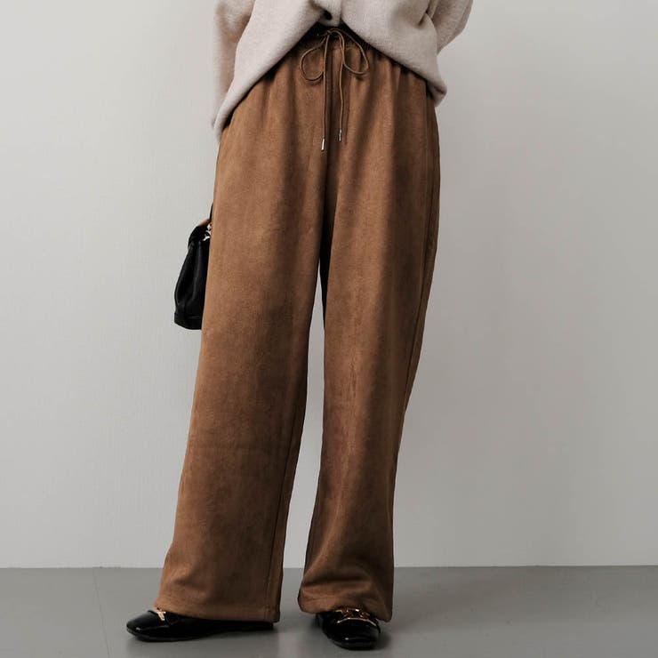 モカ | カットスエードイージーパパカットスエードイージーパンツ レディース 春 | aquagarage
