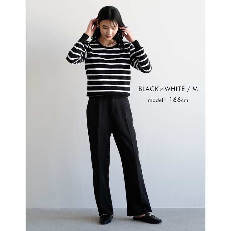 選べるVネックorUネックorタートルネック♪おうちで洗えるボーダーor無地ニッ… | aquagarage | 詳細画像11 