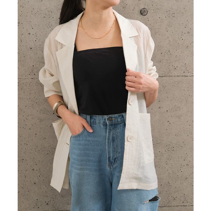 シアーテーラードジャケット 春 夏 秋 M | aquagarage | 詳細画像3 