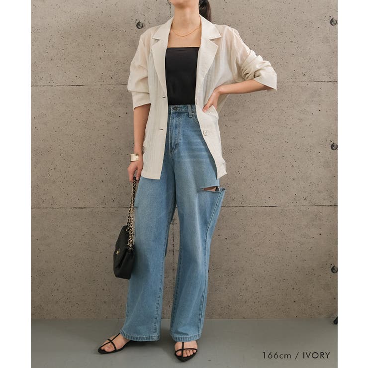 シアーテーラードジャケット 春 夏 秋 M | aquagarage | 詳細画像4 