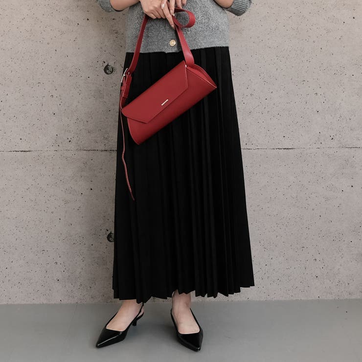 ブラック | スエードプリーツロングスカート  レディース | aquagarage