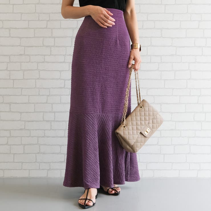 パープル | 動くたびにひらひら揺れる揺れ感が魅力!切替マーメイドスカート | aquagarage