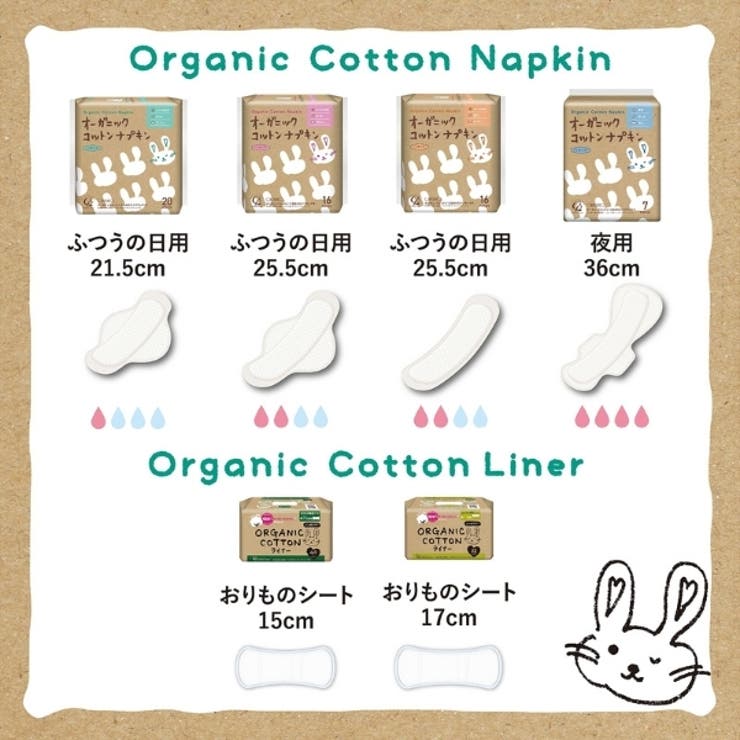 オーガニックコットン ナプキン 21.5CM 羽つき 20個 | Shoplimart＃ | 詳細画像7 