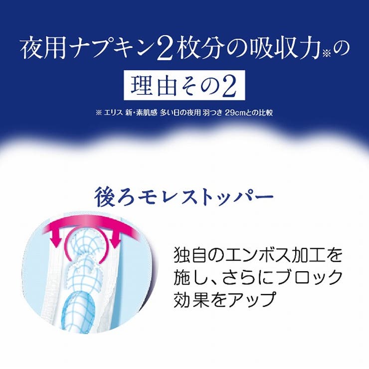 エリス 朝まで超安心４００ 特に心配な夜用 羽つき お徳用パック １６枚 | Shoplimart＃ | 詳細画像3 