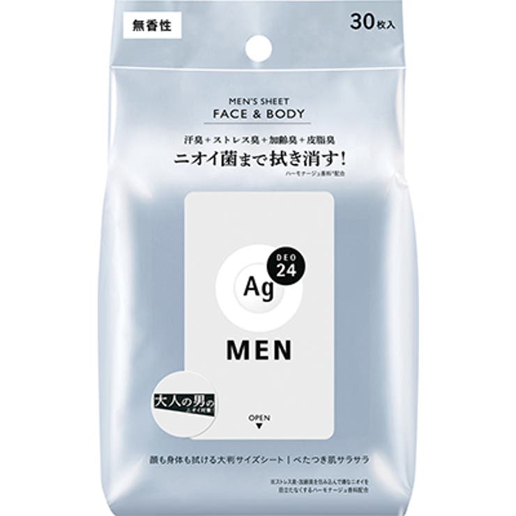 エージーデオ２４ メン メンズシート フェイス＆ボディ 無香性 ３０枚 | Shoplimart＃ | 詳細画像1 