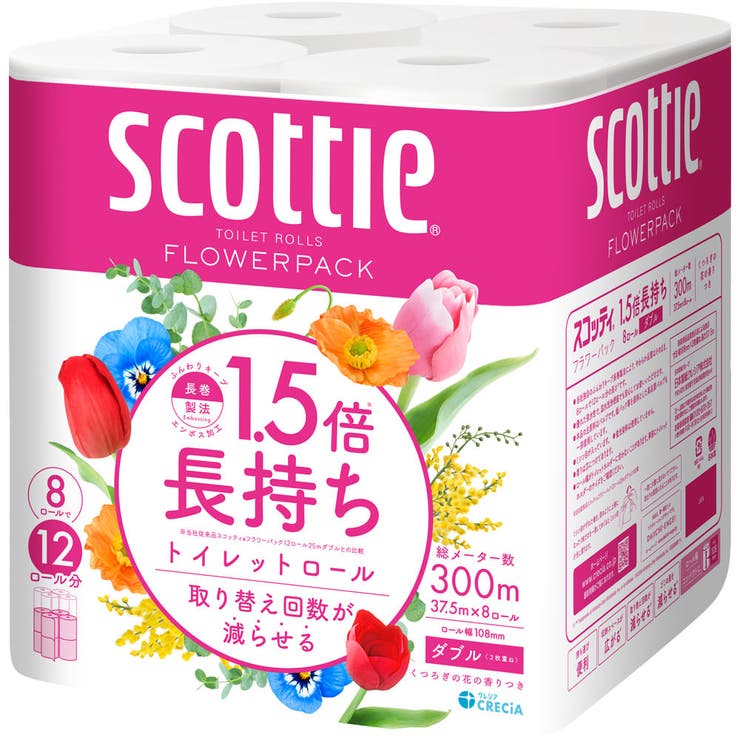 スコッティ フラワー3倍長持ち 4ロール ダブル | Shoplimart＃ | 詳細画像1 