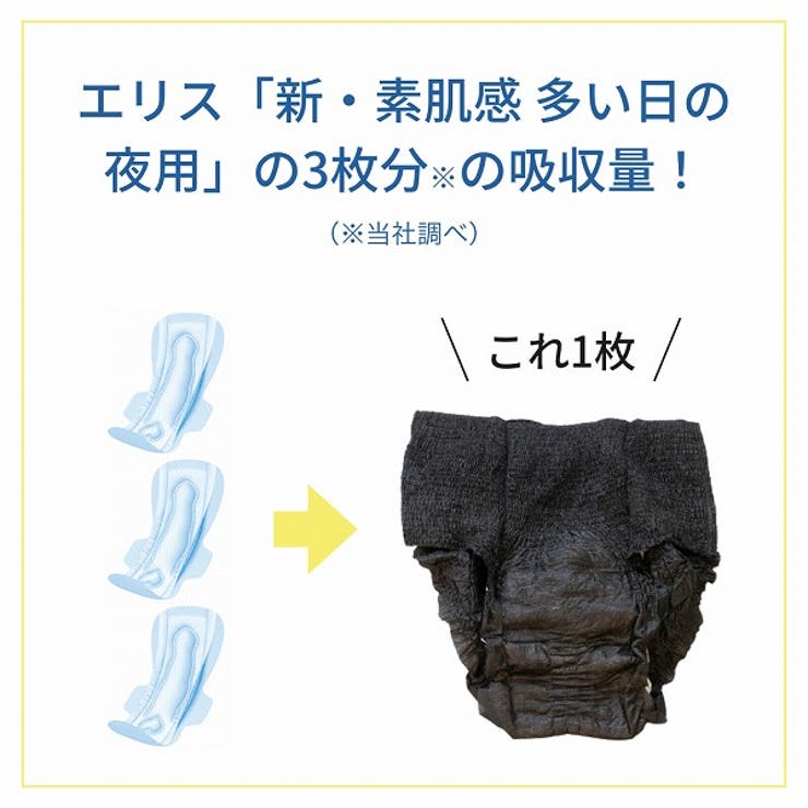 エリスショーツ 昼・夜 長時間用 ブラックカラー 4枚 | Shoplimart＃ | 詳細画像7 