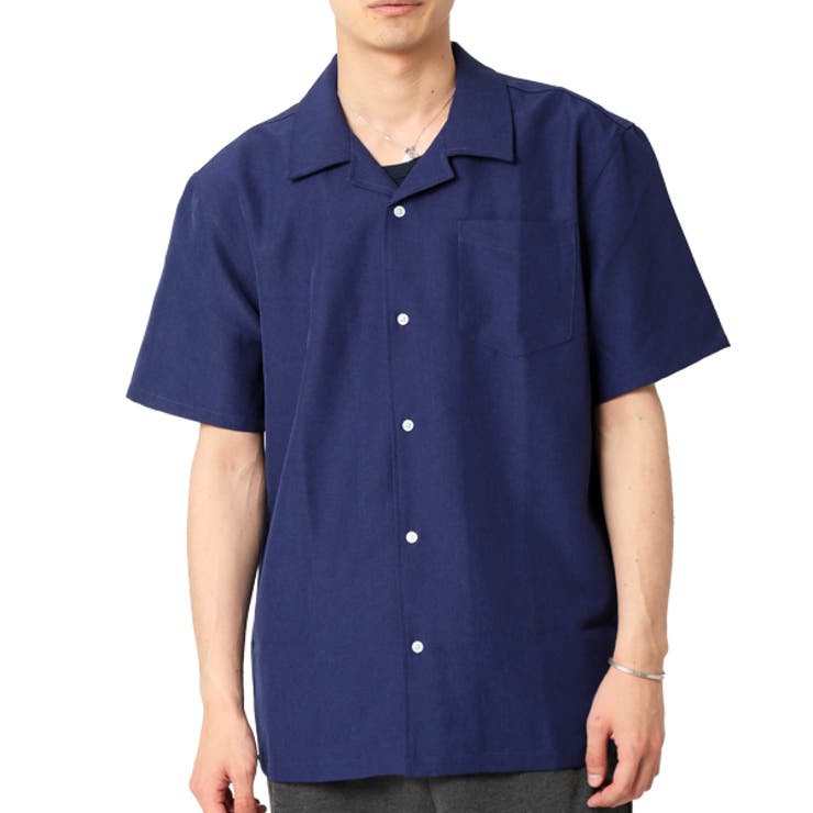 オープンカラーシャツ メンズ 半袖シャツ[品番：RQ000002491