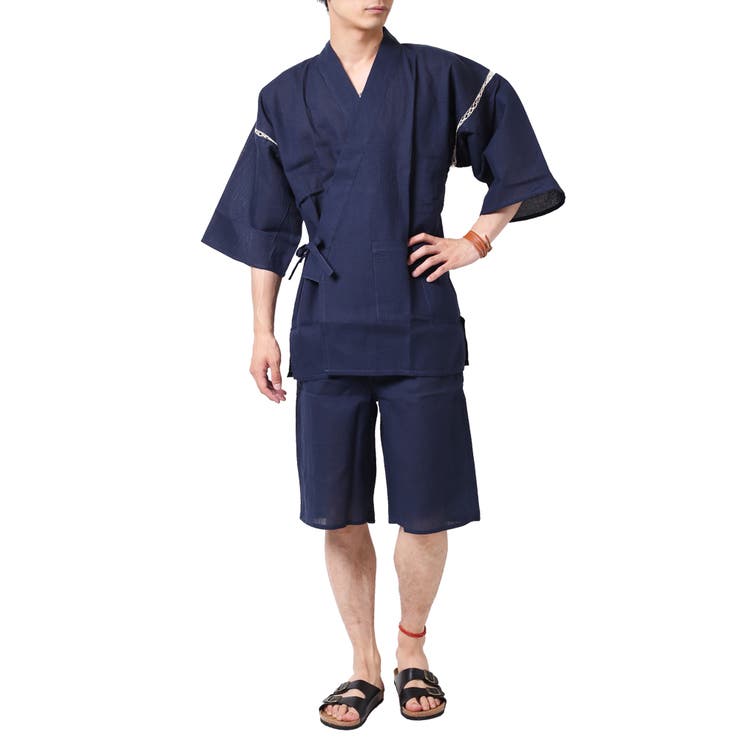 紺 | 清涼素材 和柄 甚平 | ARCADE