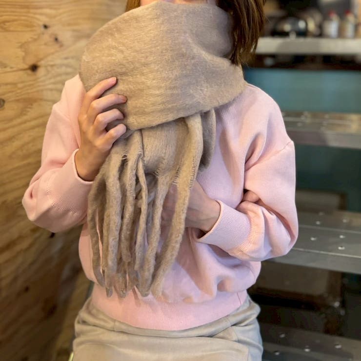 ベージュ | 大判マフラー 238cm ふわふわ | ARCADE