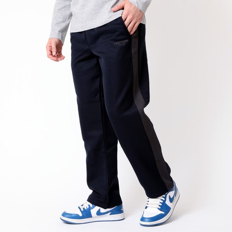 ネイビー(ライン) | 暖かい 裏起毛パンツ フリースジャージ | ARCADE