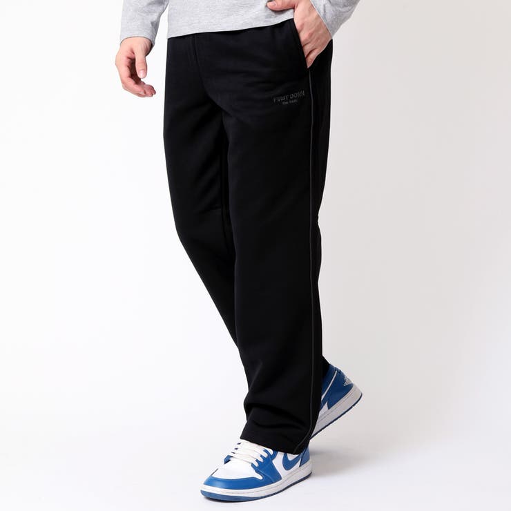 ブラック(パイピング) | 暖かい 裏起毛パンツ フリースジャージ | ARCADE