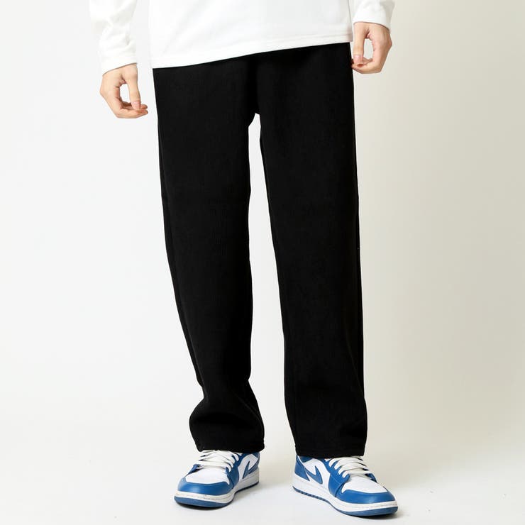 ブラック | コーデュロイ 暖かい裏フリースパンツ なめらかふわふわ | ARCADE