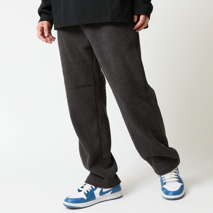 チャコール | コーデュロイ 暖かい裏フリースパンツ なめらかふわふわ | ARCADE