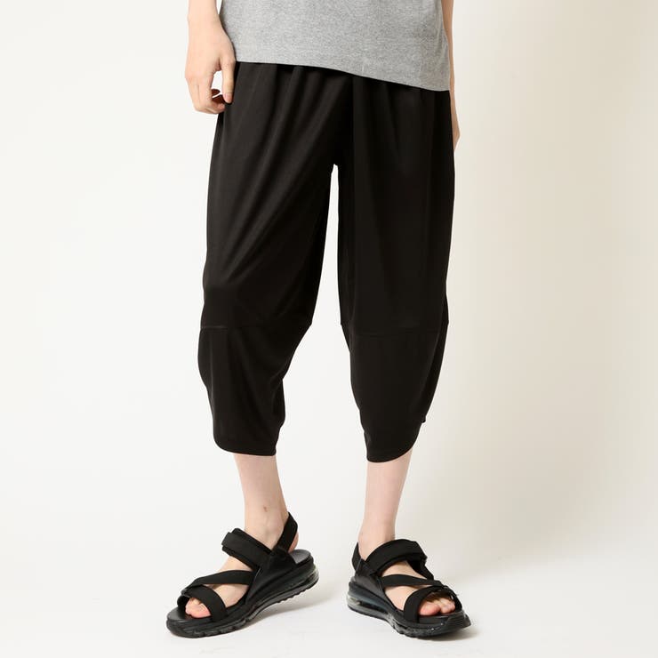 ブラック(無地) | 接触冷感 ワイドパンツ イージーパンツ | ARCADE