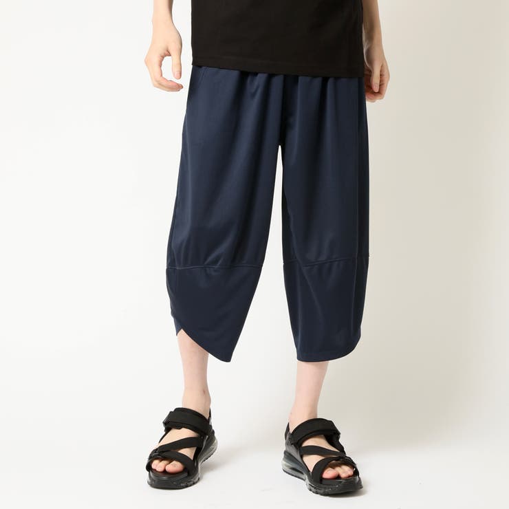 ネイビー(無地) | 接触冷感 ワイドパンツ イージーパンツ | ARCADE