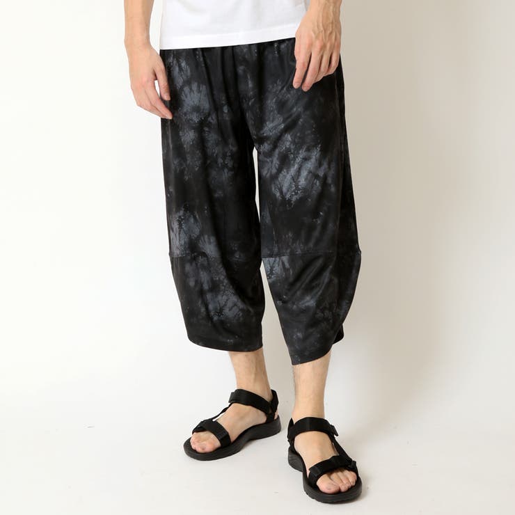 総柄ブラック(A柄) | 接触冷感 ワイドパンツ イージーパンツ | ARCADE