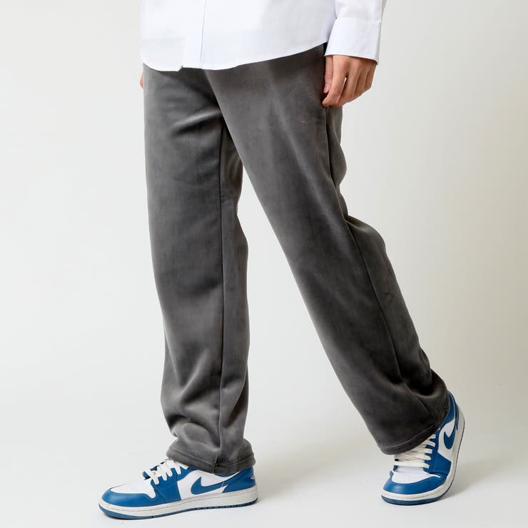 グレー | ベロアパンツ 暖かい裏フリースパンツ なめらかしっとり | ARCADE