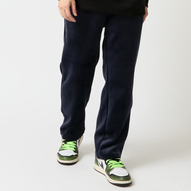 ネイビー | ベロアパンツ 暖かい裏フリースパンツ なめらかしっとり | ARCADE