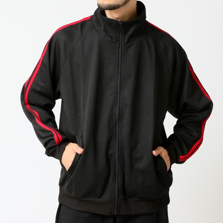 ブラック×レッド | トラックジャケット メンズ ハイネック | ARCADE