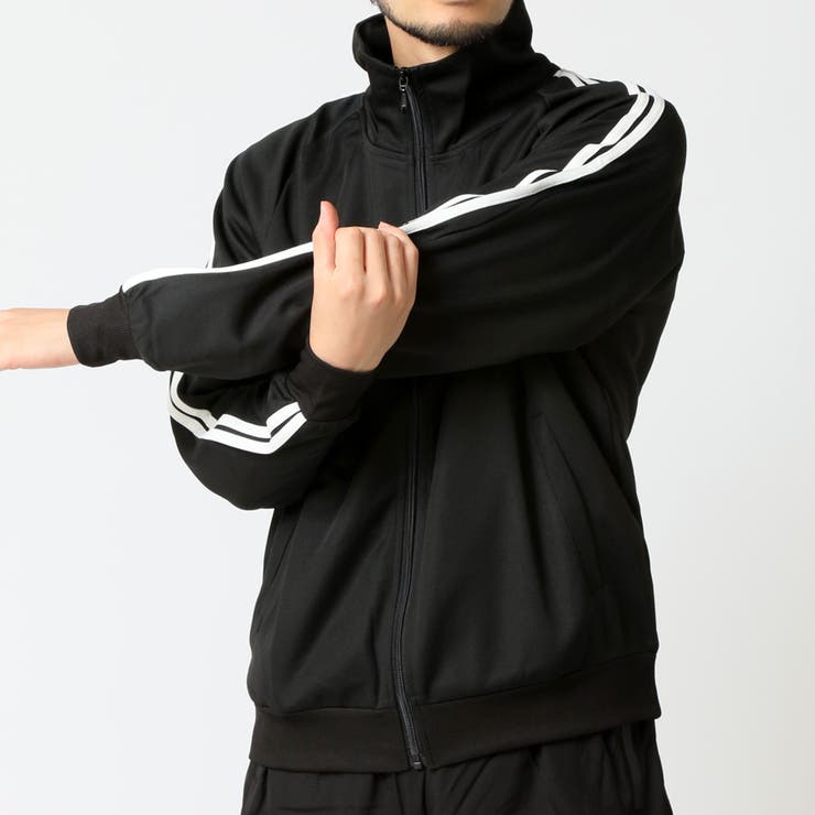 ブラック×ホワイト | トラックジャケット メンズ ハイネック | ARCADE