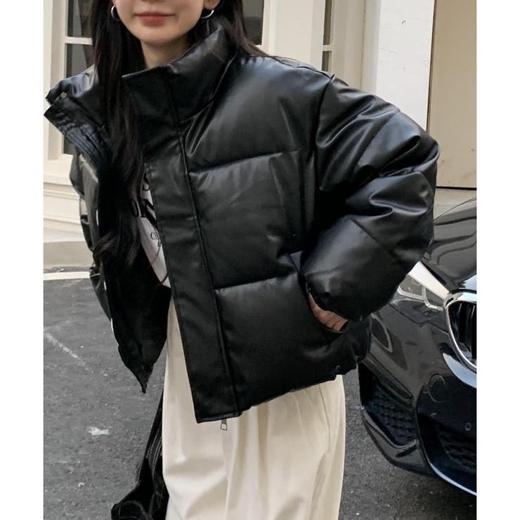 オーバーサイズ ショート丈 合成皮革[品番：RQ000009294