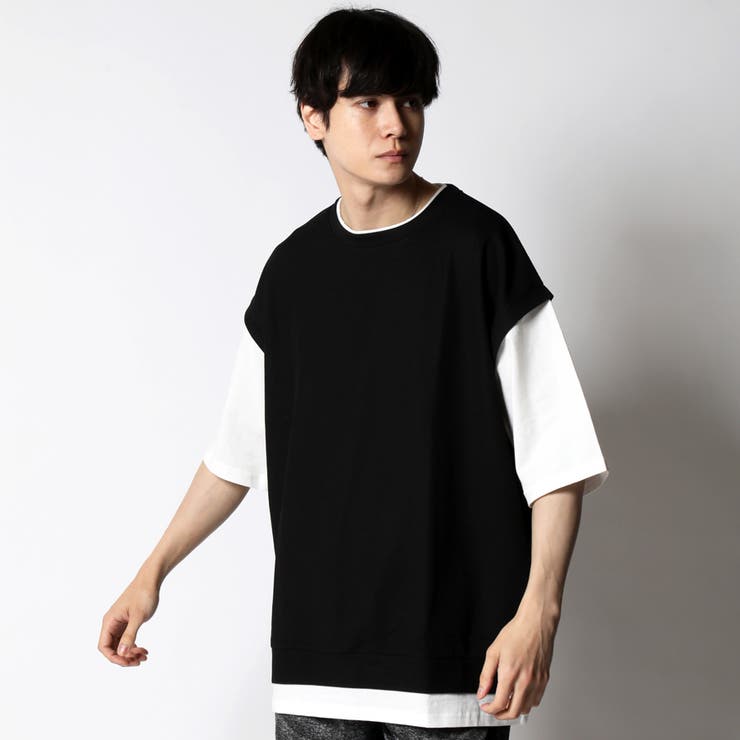 おすすめ フェイクレイヤード Tシャツ メンズ[品番：RQ000004186]｜ARCADE トップス