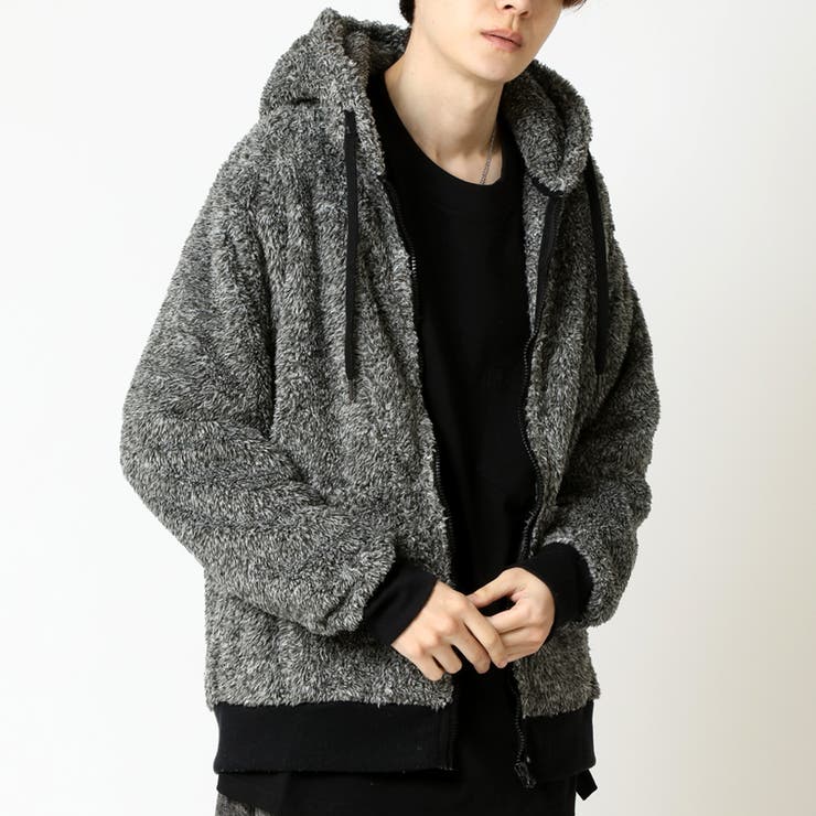 グレーミックス | ジップパーカー メンズ 両面シャギー | ARCADE