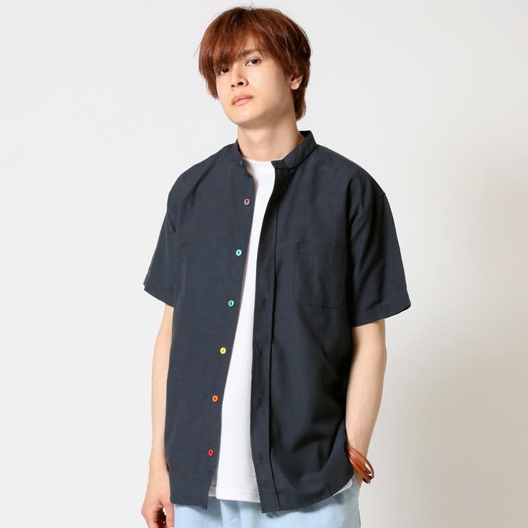 オックスフォードシャツ バンドカラー ボタンダウンシャツ[品番