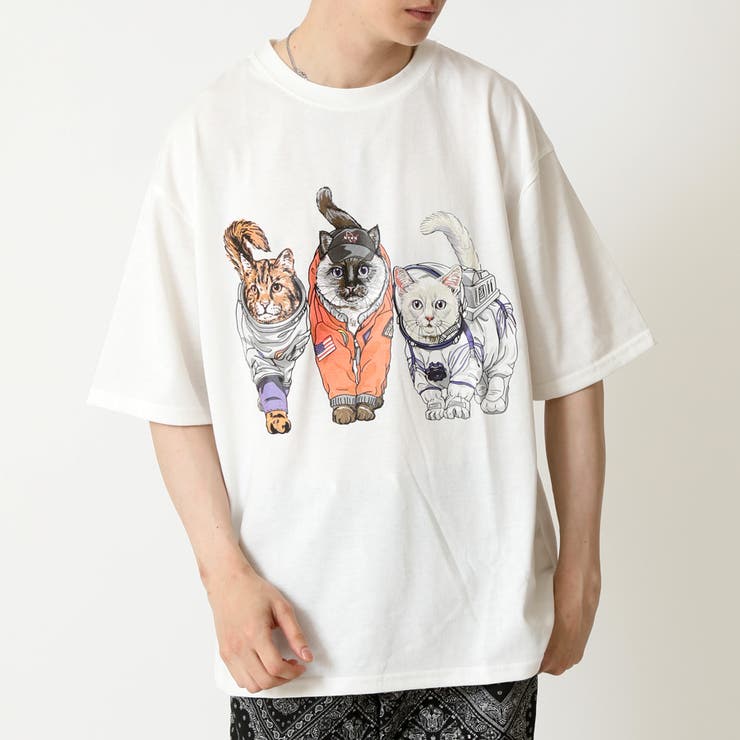 ホワイト(ネコ) | Tシャツ メンズ 半袖Tシャツ | ARCADE