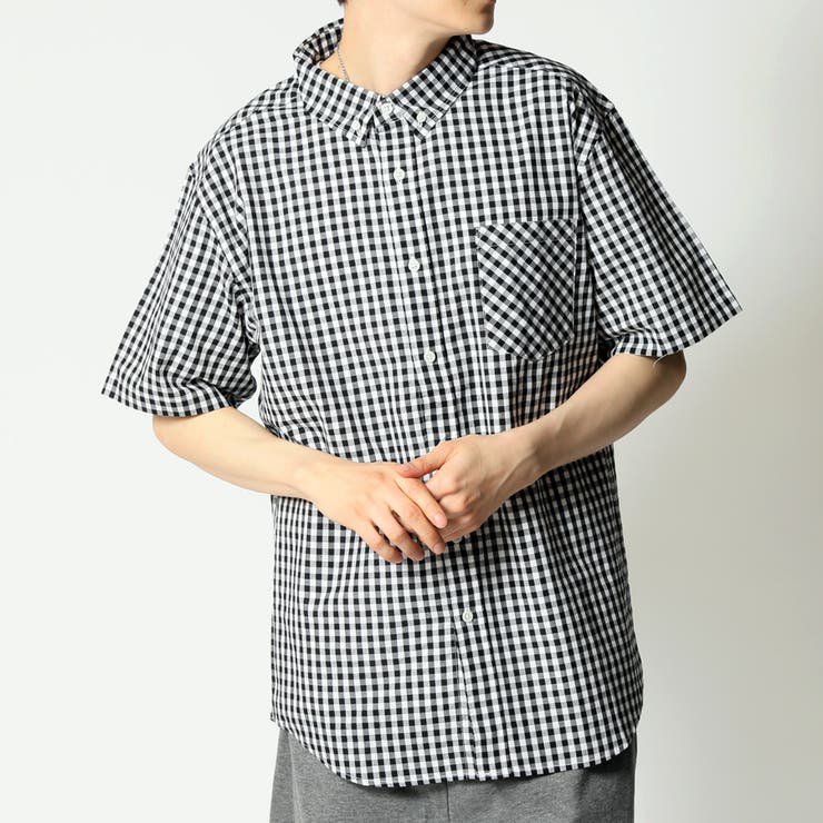 半袖シャツ ボタンダウンシャツ チェックシャツ[品番
