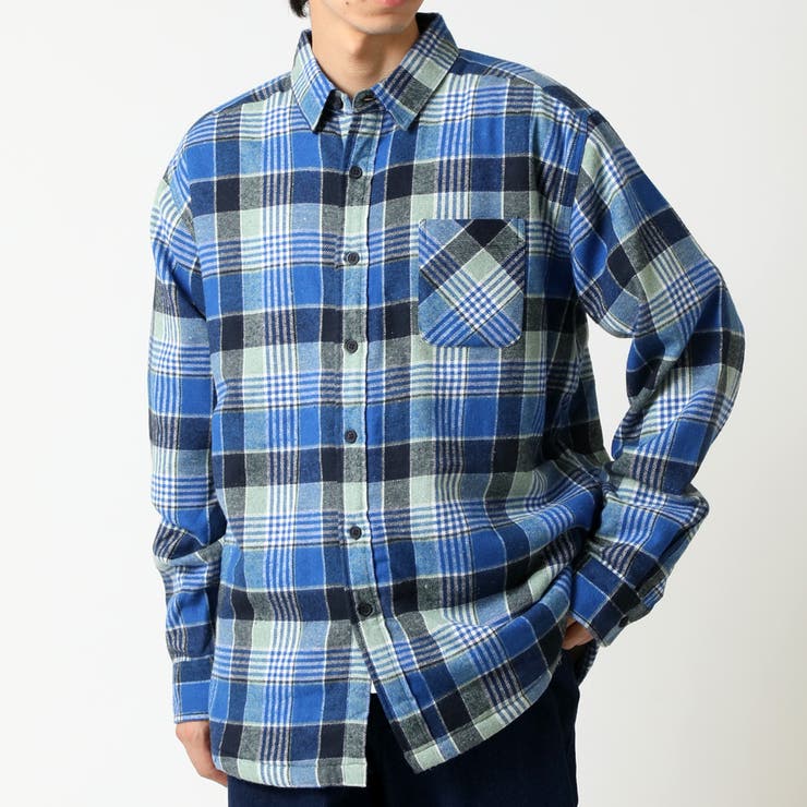 ブルー | チェックシャツ メンズ 裏起毛シャツ | ARCADE