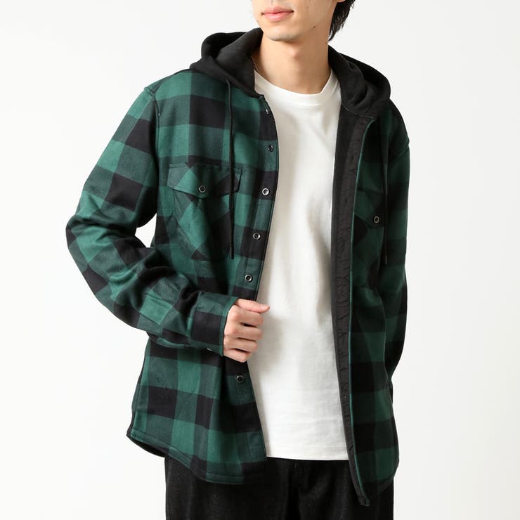 グリーン | あったフリース チェックシャツ メンズ | ARCADE