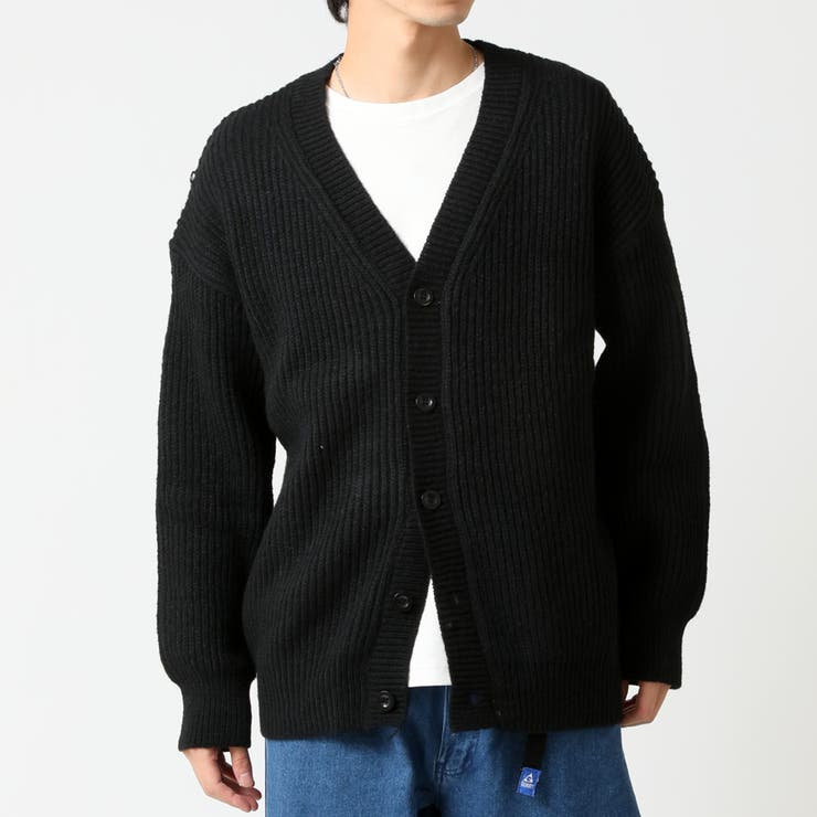 ブラック | カーディガン メンズ ざっくりニット | ARCADE