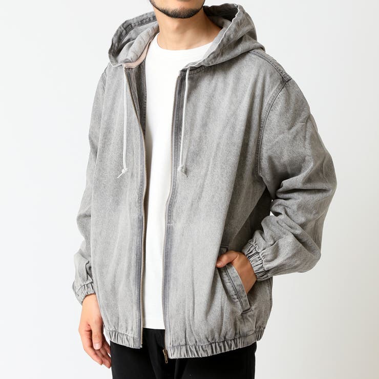 ライトグレー | デニムパーカー メンズ ゆったりパーカー | ARCADE