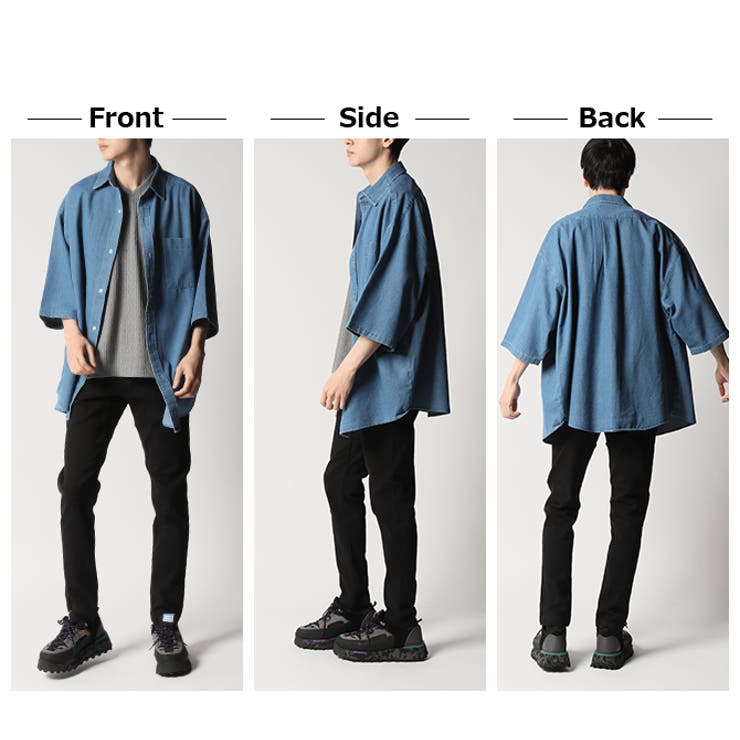 ビッグシルエット デニムシャツ メンズ[品番：RQ000003953